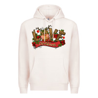 Pale Pink love christmas reindeer Premium Hoodie - CowGirlArtShop