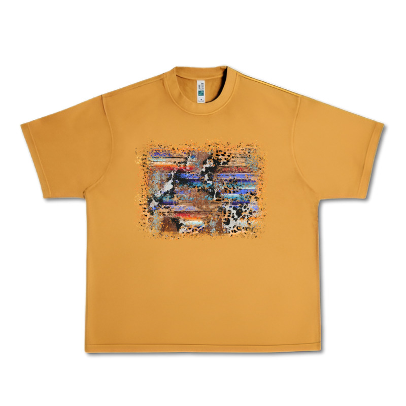 Aztec Leopard Cowhide Wood Western Background Urban Heavy Tee by AdoDesignShop | Teevron