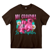 Chocolate Brown Breast Cancer My Grandma Is A Fighter Heavy Core Tee - Artiststas