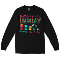 Black Battery Life Of A lunch Lady Long Sleeve Tee - BundleAndBundleShop
