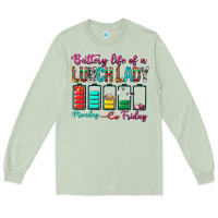 Matcha Battery Life Of A lunch Lady Long Sleeve Tee - BundleAndBundleShop