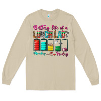 Mushroom Battery Life Of A lunch Lady Long Sleeve Tee - BundleAndBundleShop