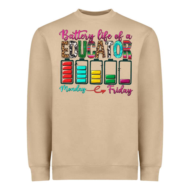 Battery Life Of A Educator Heavyweight Sweatshirt by BundleAndBundleShop | Teevron