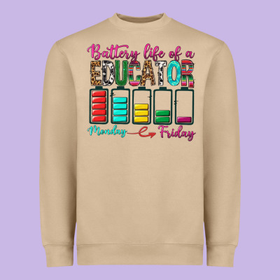 Battery Life Of A Educator Heavyweight Sweatshirt Designed By Bundleandbundleshop