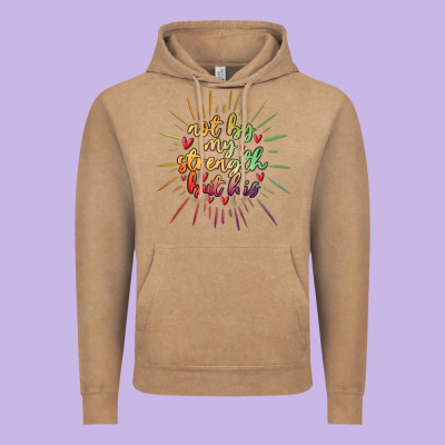 Not By My Strength But His Vintage Hoodie Designed By Maliassmallbusiness