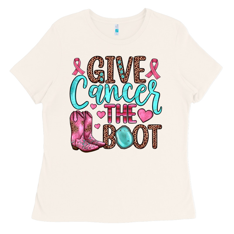 Give Cancer The Boot Ladies Tee by JahusDesignShop | Teevron