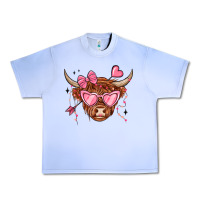 Grape Ice valentines day long haired cow Urban Heavy Tee - MaliasSmallBusiness