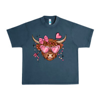Midnight Navy valentines day long haired cow Urban Heavy Tee - MaliasSmallBusiness
