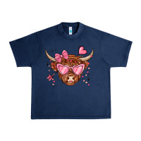 Valentines Day Long Haired Cow Urban Heavy Tee | Teevron