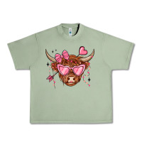 Oil Green valentines day long haired cow Urban Heavy Tee - MaliasSmallBusiness