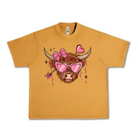 Peanut Butter valentines day long haired cow Urban Heavy Tee - MaliasSmallBusiness