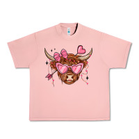 Salmon valentines day long haired cow Urban Heavy Tee - MaliasSmallBusiness