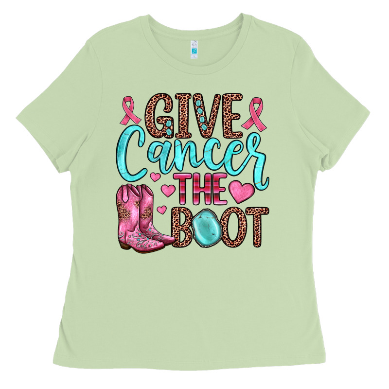 Give Cancer The Boot Ladies Tee by JahusDesignShop | Teevron