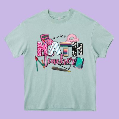 Math Teacher Heavy Core Tee Designed By Adodesignshop