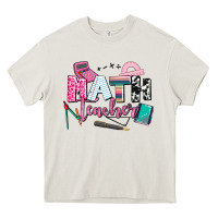 Cream math teacher Heavy Core Tee - AdoDesignShop