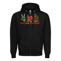 Black Peace love Nutcrackers Zipper Hoodie - NancyCooperArtShop