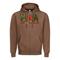 Chestnut Peace love Nutcrackers Zipper Hoodie - NancyCooperArtShop