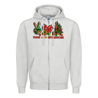 Dove Grey Peace love Nutcrackers Zipper Hoodie - NancyCooperArtShop