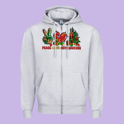 Peace Love Nutcrackers Zipper Hoodie Designed By Nancycooperartshop