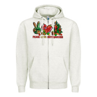 Oatmeal Heather Peace love Nutcrackers Zipper Hoodie - NancyCooperArtShop