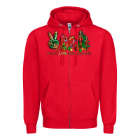 Red Peace love Nutcrackers Zipper Hoodie - NancyCooperArtShop