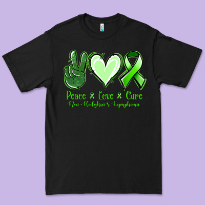 Peace Love Cure Non Hodgkin's Lymphoma Premium Tee Designed By Jasminsmagicworld