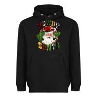 Black howdy santa western cactus christmas Heavyweight Hoodie - CowGirlArtShop