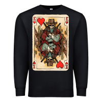 Black King Of Hearts Cowboy Premium Sweatshirt - HowdyJamesFarm
