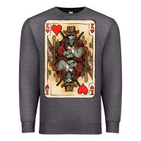 Charcoal Heather King Of Hearts Cowboy Premium Sweatshirt - HowdyJamesFarm