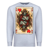 Heather Grey King Of Hearts Cowboy Premium Sweatshirt - HowdyJamesFarm