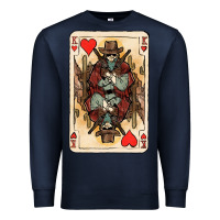 Navy King Of Hearts Cowboy Premium Sweatshirt - HowdyJamesFarm