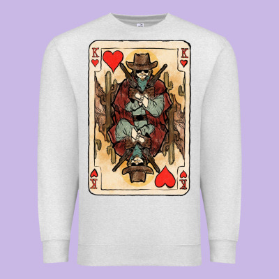 King Of Hearts Cowboy Premium Sweatshirt Designed By Howdyjamesfarm