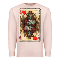 Pale Pink King Of Hearts Cowboy Premium Sweatshirt - HowdyJamesFarm