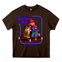 Chocolate Brown Caring For Your Demon Cat Tshirt Heavy Core Tee - Bettercallsaul