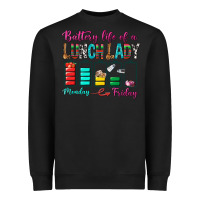 Black Battery Life Of A lunch Lady Heavyweight Sweatshirt - BundleAndBundleShop