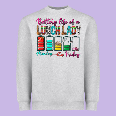 Battery Life Of A Lunch Lady Heavyweight Sweatshirt Designed By Bundleandbundleshop