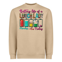 Mushroom Battery Life Of A lunch Lady Heavyweight Sweatshirt - BundleAndBundleShop