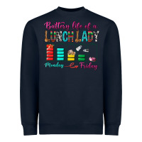 Navy Battery Life Of A lunch Lady Heavyweight Sweatshirt - BundleAndBundleShop