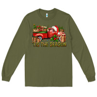 Army Green Tis' The Season Christmas Truck Long Sleeve Tee - BundleAndBundleShop