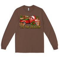 Chestnut Tis' The Season Christmas Truck Long Sleeve Tee - BundleAndBundleShop