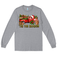Heather Grey Tis' The Season Christmas Truck Long Sleeve Tee - BundleAndBundleShop