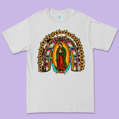 Our Lady Of Guadalupe Rainbow Premium Tee Designed By Jahusdesignshop
