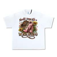 White shouldve come with a warning boots  cowboy Urban Heavy Tee - NancyCooperArtShop