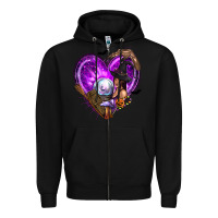Black Halloween Heart with Witch Zipper Hoodie - texasbilliewilder