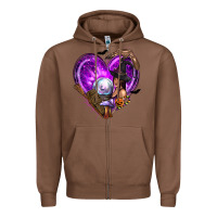 Chestnut Halloween Heart with Witch Zipper Hoodie - texasbilliewilder