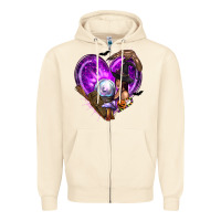 Sandshell Halloween Heart with Witch Zipper Hoodie - texasbilliewilder