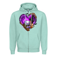 Halloween Heart With Witch Zipper Hoodie | Teevron