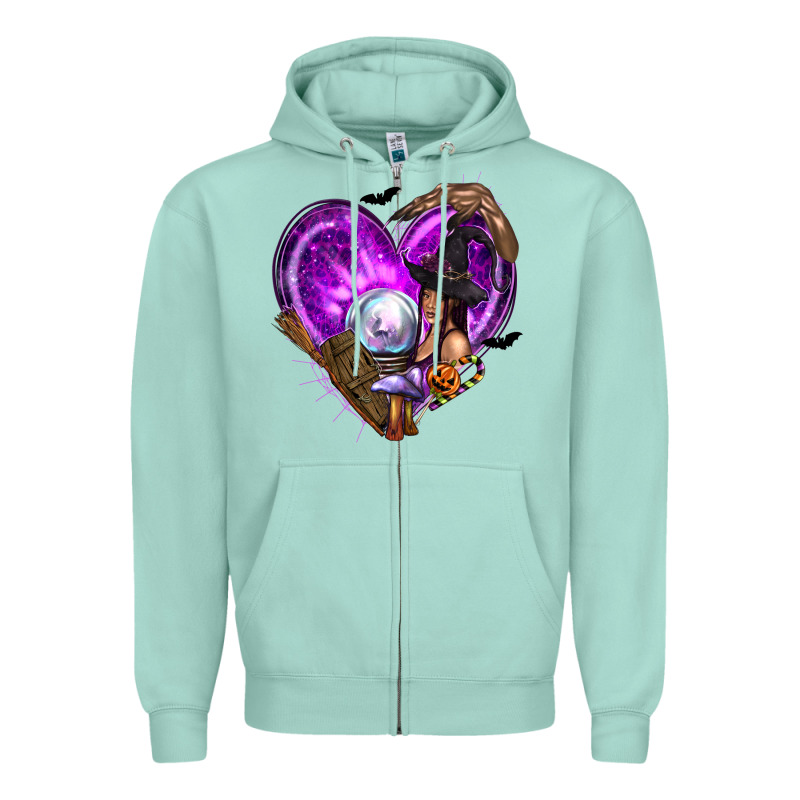 Halloween Heart With Witch Zipper Hoodie by texasbilliewilder | Teevron