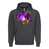 Smoke Halloween Heart with Witch Zipper Hoodie - texasbilliewilder