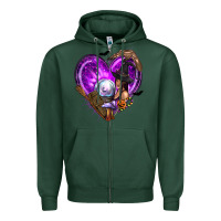 Sports Green Halloween Heart with Witch Zipper Hoodie - texasbilliewilder